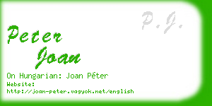 peter joan business card